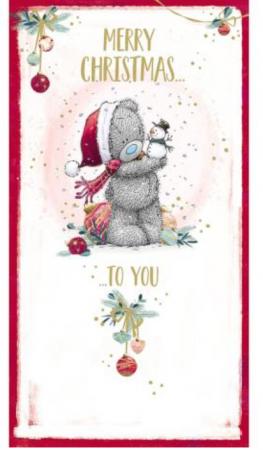 Julkort Merry Christmas (nalle med snögubbe) - Me To You